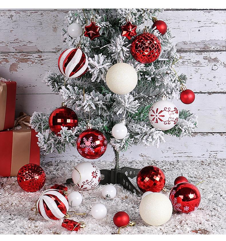 New Christmas Ball Decoration Gift Box Set Painted Electroplated 44pcs Round Ball Special-shaped Christmas Ball Pendant