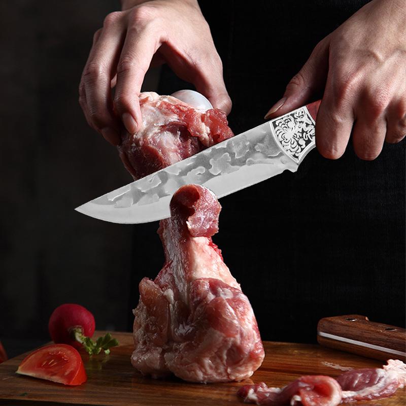 Нож для разделки мяса из нержавеющей стали, кухонный нож для разделки филе рыбы, пластиковая ручка, тесак для мяса, фруктов, овощей, поварской нож с чехлом