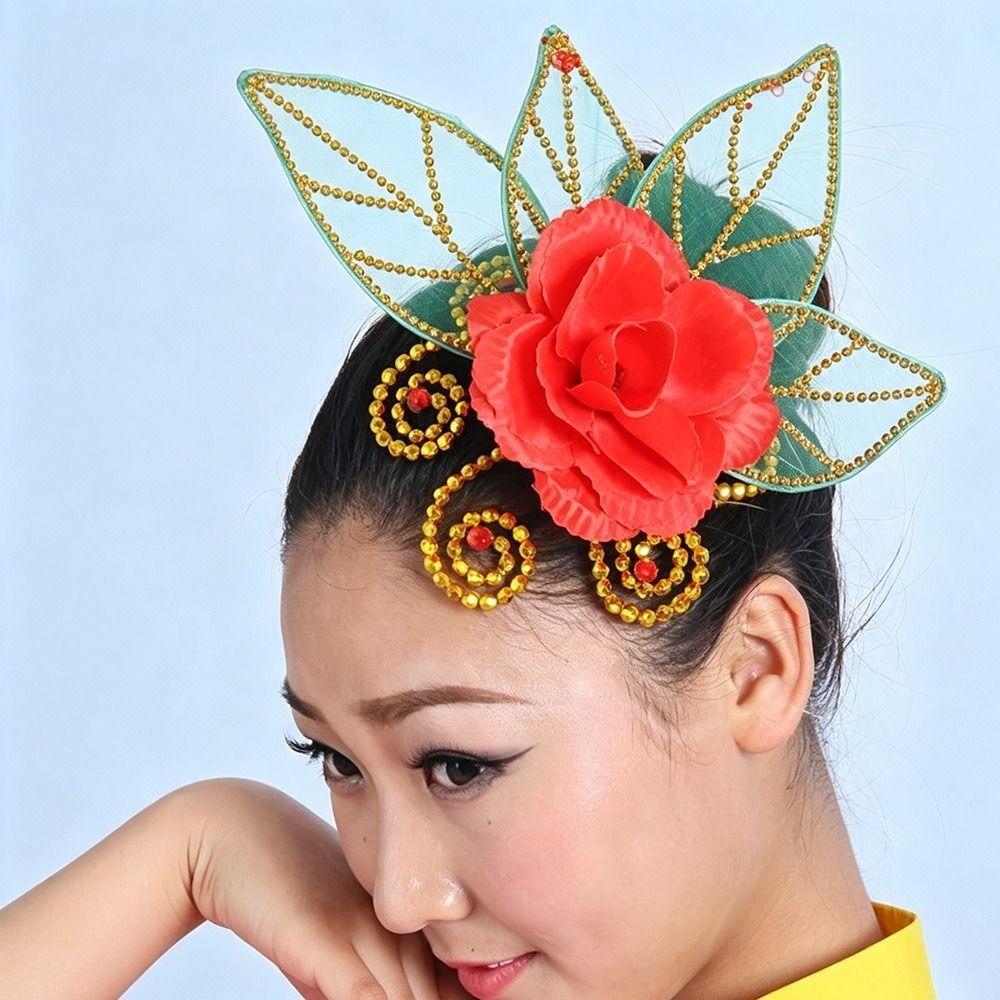Decorative Style Dance Hair Flower Headpiece Glitter Performance Hairpiece Stage Shows
