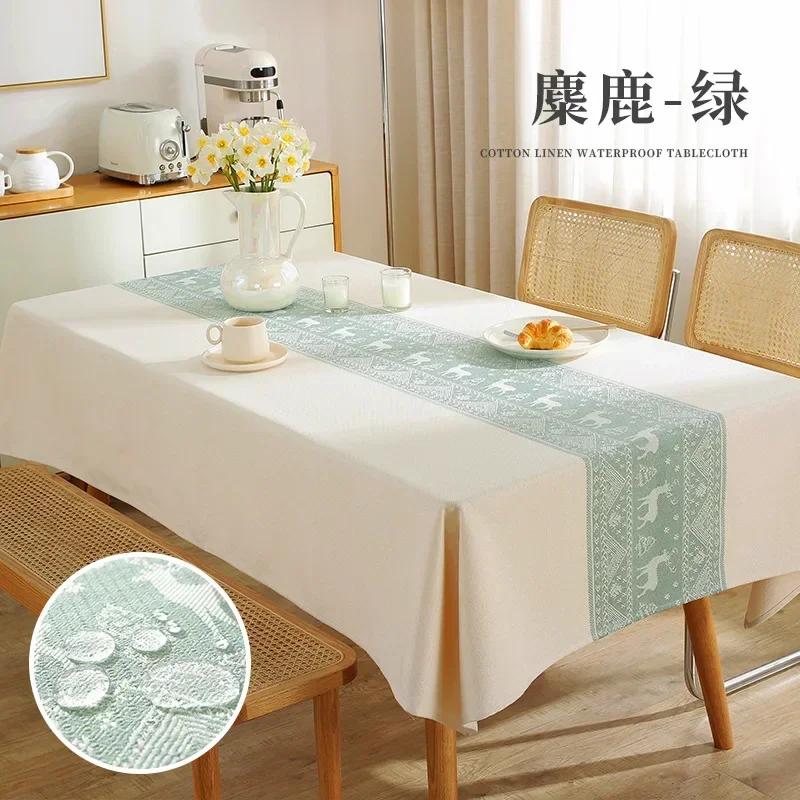 Thickened Cotton Linen Table Mat Household Rectangular Coffee Table Towel Waterproof Oil Proof Wholesale Tablecloth