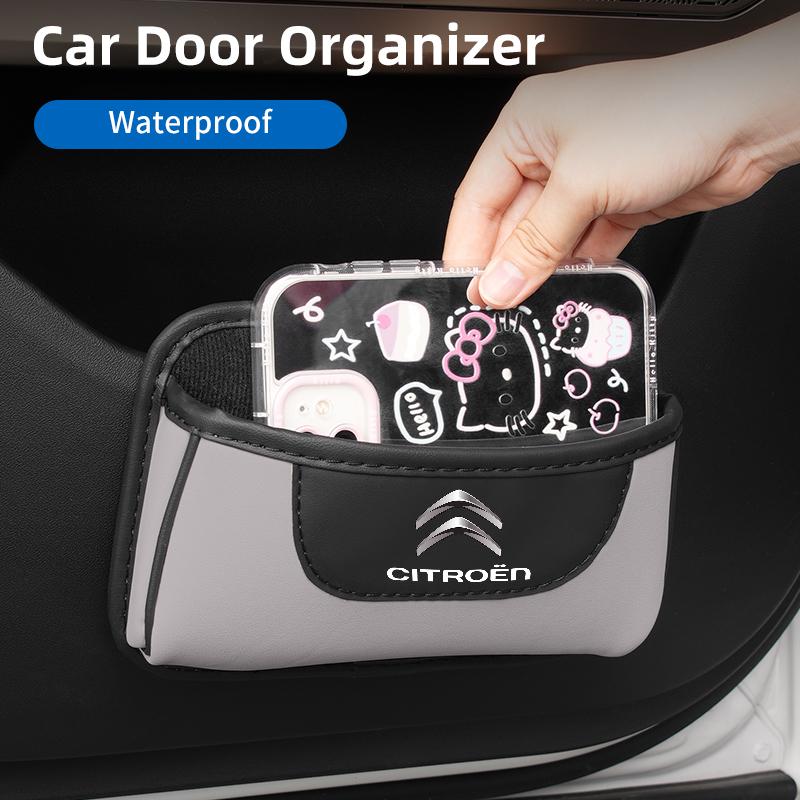 Car Door Storage Box Fur Pocket Phone Glasses Organizer Auto Accessories For Citroen C4 C3 C5 C1 C2 Berlingo Celysee Cactus