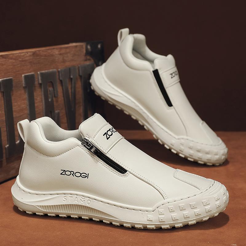 Модная мужская повседневная обувь, уличные легкие мужские ботильоны, дышащие кожаные кроссовки для ходьбы, нескользящие, для отдыха, короткие ботинки