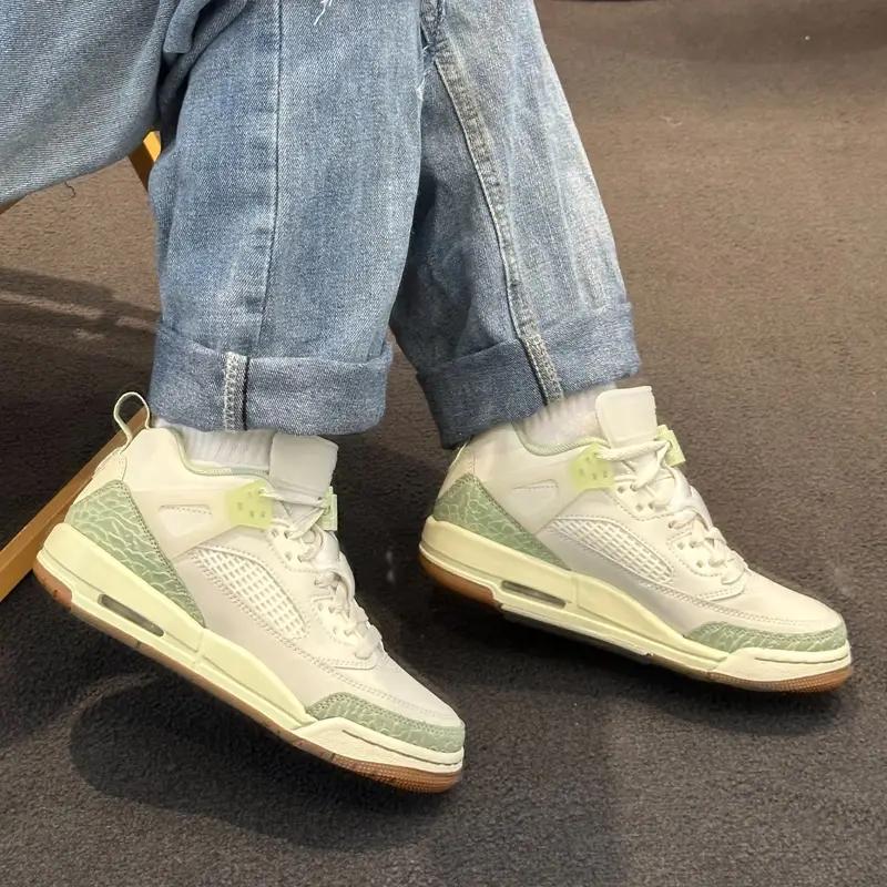 Air Jordan Spizike Low GS Melon Tint Детские кроссовки Зеленый Кокосовое молоко Светло-коричневый HQ1194-131