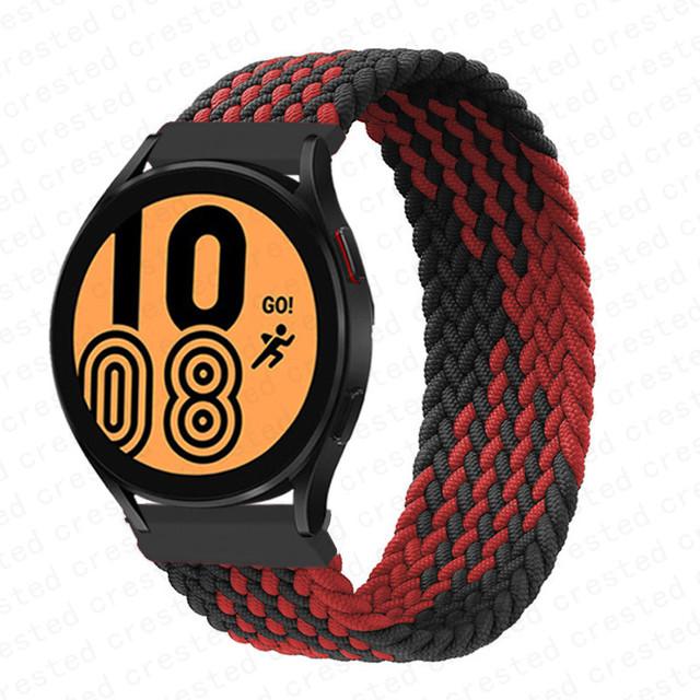 20 мм 22 мм ремешок для Samsung Galaxy watch 6 7 4 5 pro active 2 Gear S3 плетеный браслет solo loop ремешок Huawei watch GT 2 3