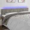 VidaXL LED Headboard Bedroom Furniture Double Bed Accessory Head of Bed Frame Interior Light Grey 3121666