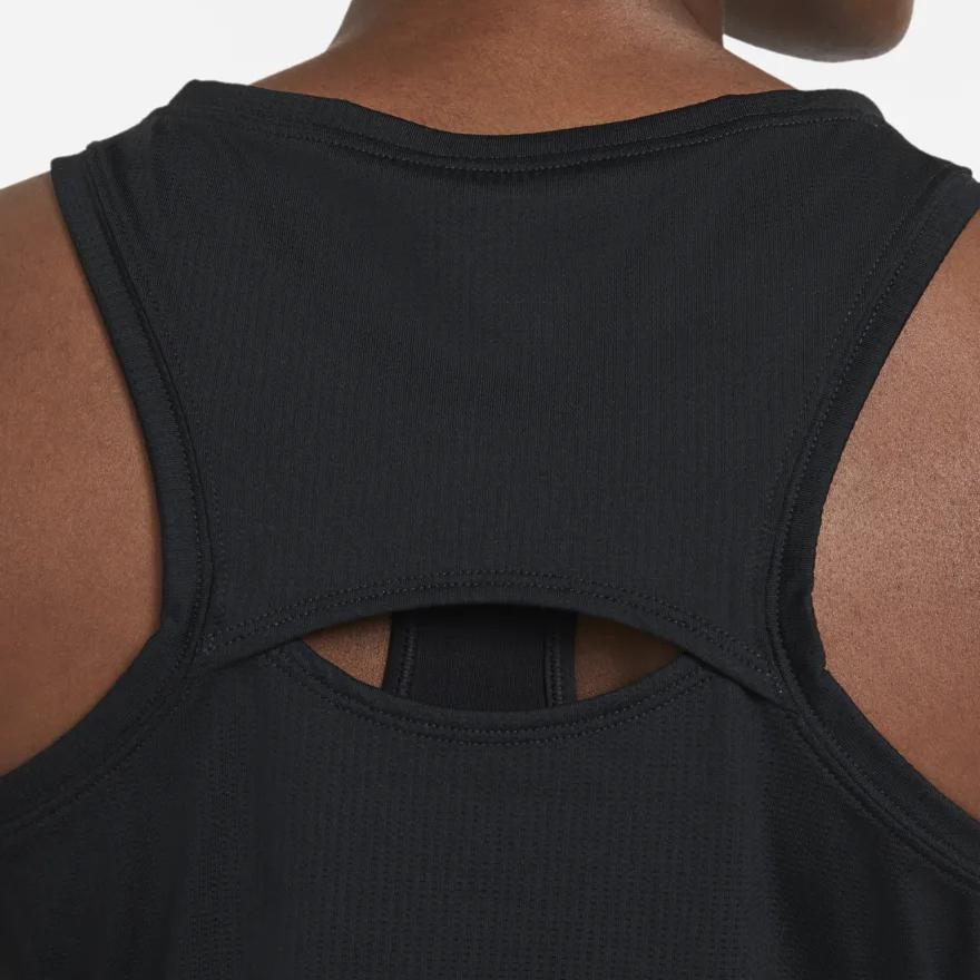 Nike Solid Color Logo Cutout Casual Sports Tank Top Women Tops Black CV4785-010