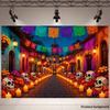 2D Plane 1 piece 2D flag - Mexican Day of the Dead theme banner background