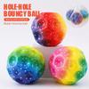 Colorful Bouncy Balls High Elasticity with Wristband Rubber Hand Ball Hole Ball Wrist Return Ball Rubber Sport Ball with Strap Bouncy Ball