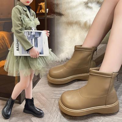 Плюшевые короткие сапоги для девочек, осенне-зимняя новая детская детская обувь