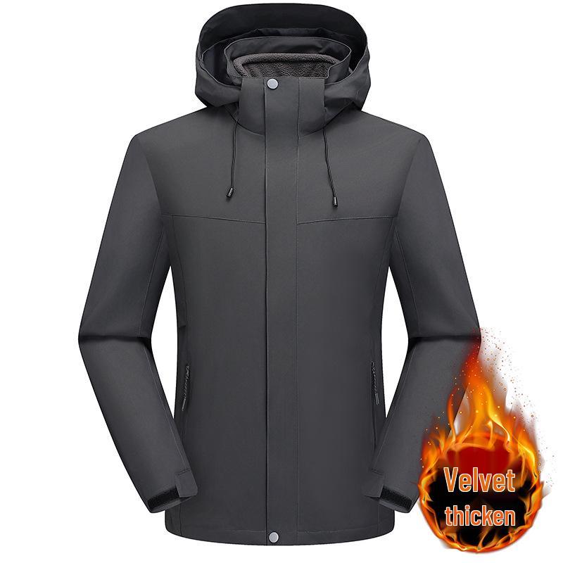 Wanbo Long Outdoor 3-in-1 Jacket with Detachable Down Liner, Unisex Windproof & Waterproof Mountaineering Wear.