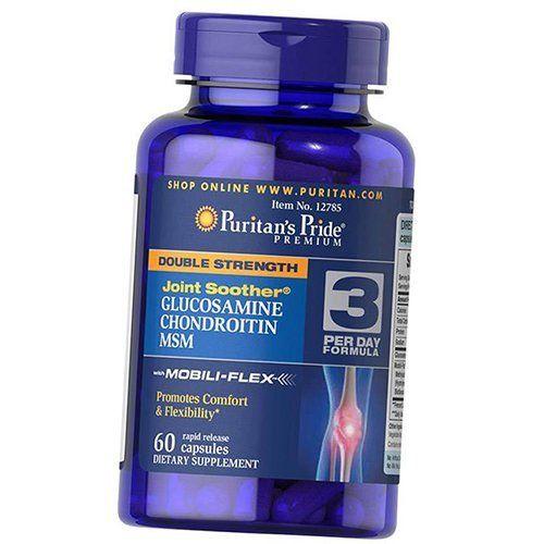 Joint Support, Chondroprotector, Glucosamine Chondroitin MSM-3 Per Day Formula Caps, Puritan's Pride 120caps (03367013)