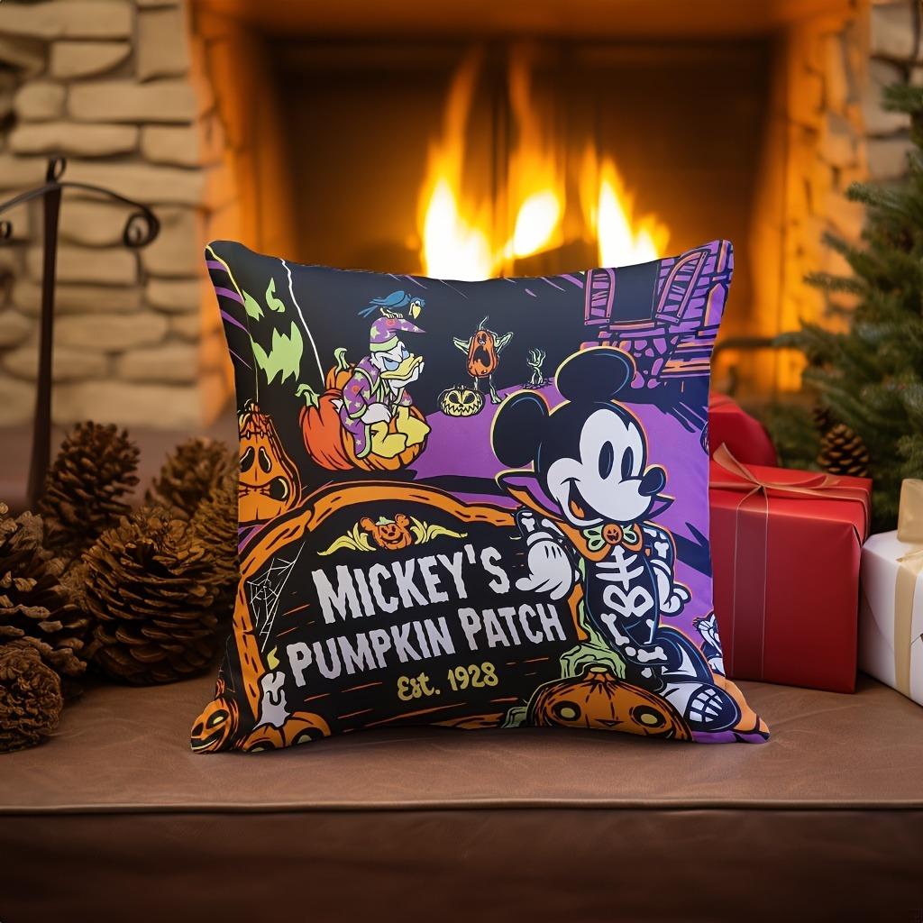 Mickey's Spooky Pumpkin Patch Halloween Pillow Cover - Est. 1928 Sofa room cushion cover, party decoration, gift