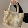 Woven Tassel Bag Women's Straw Bag Beach Holiday Hand Bill Shoulder Bag Large Capacity Crossbody Bag
