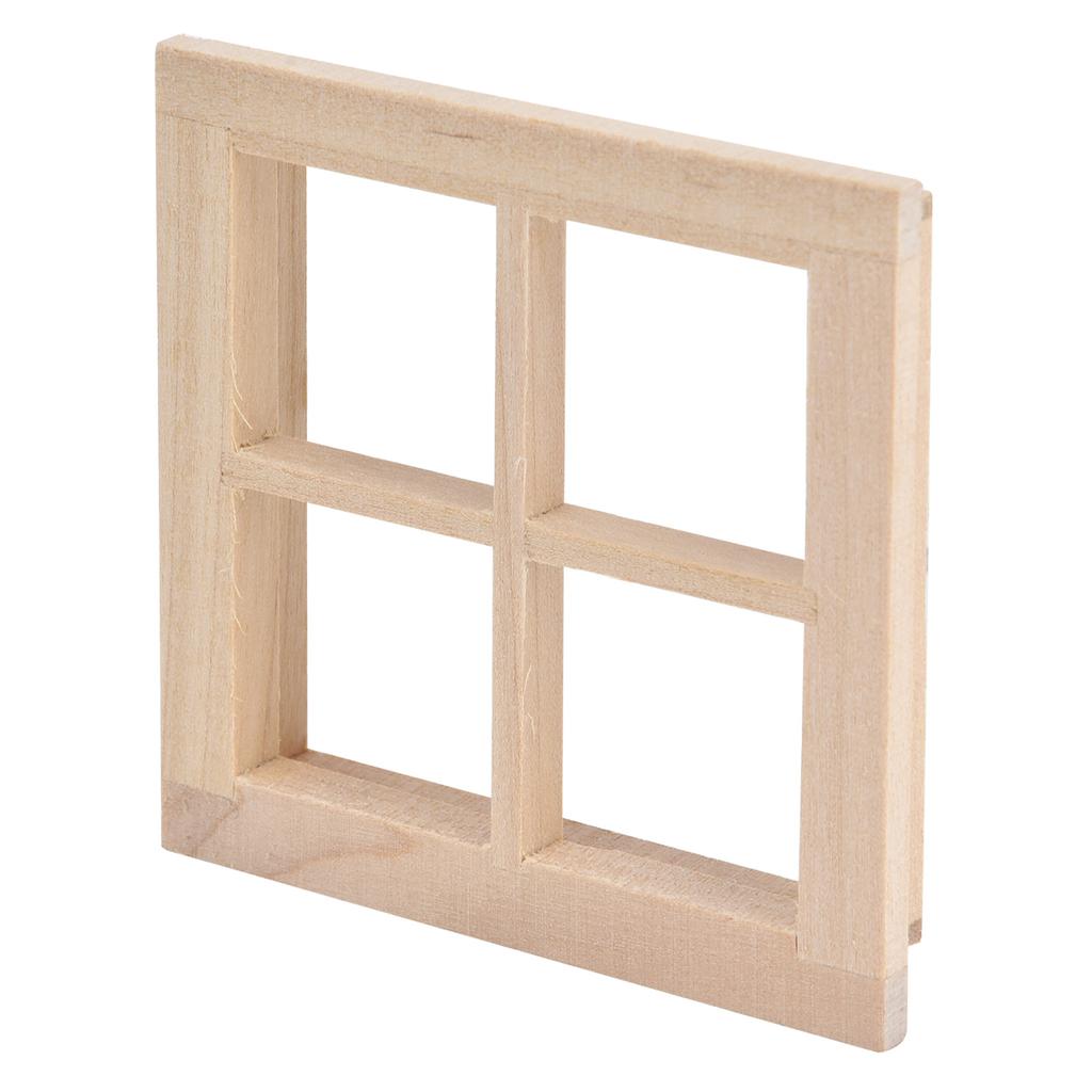 1:12 Dollhouse Window Miniature Wooden Unpainted Simulated Winder Decoration Accessories