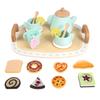 Игровые аксессуары для кухни для малышей от 3 лет Включает деревянную посуду и столовые приборы Образовательная игрушка для девочек и мальчиков