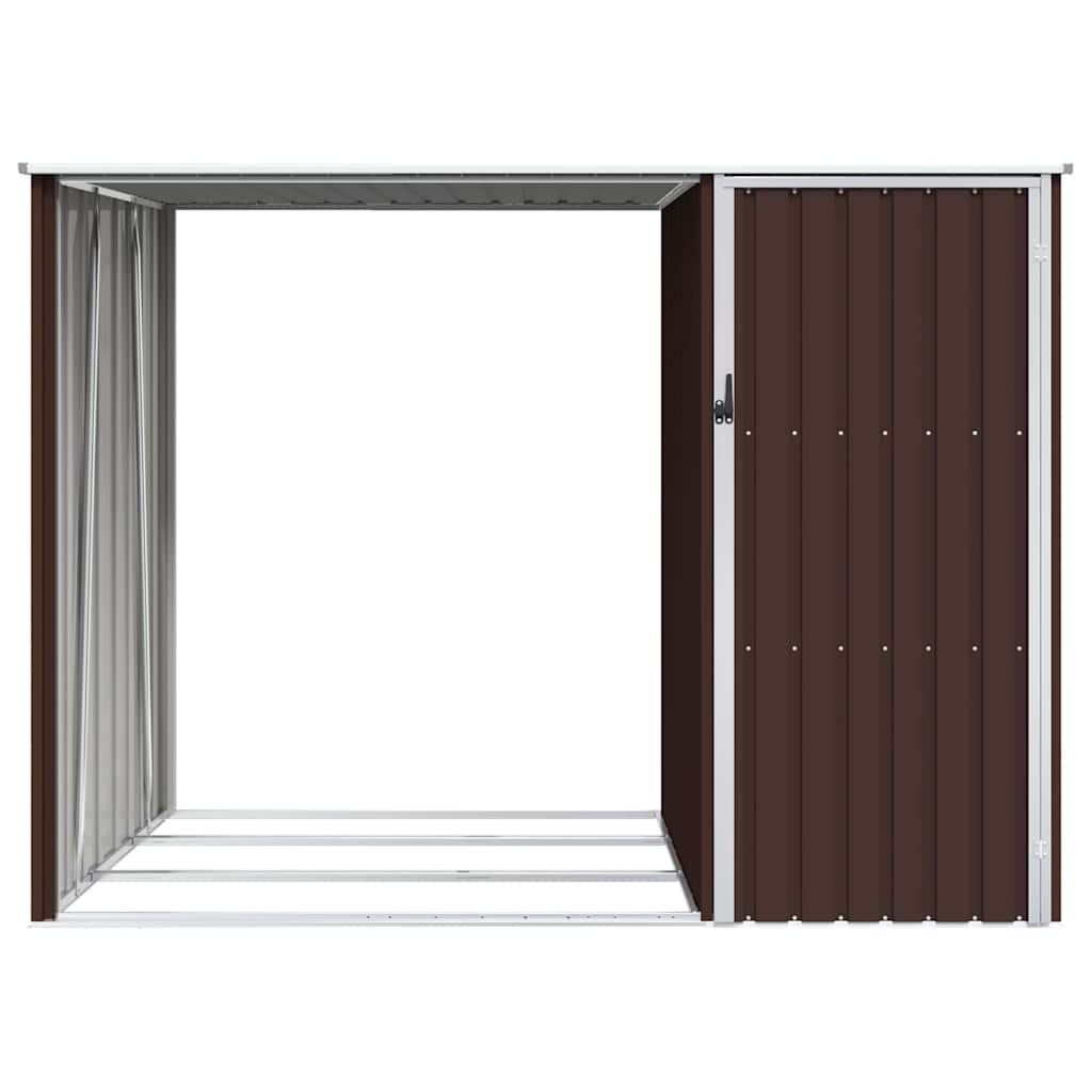vidaXL Garten Brennholzlager Braun 245x98x159 cm Verzinkter Stahl