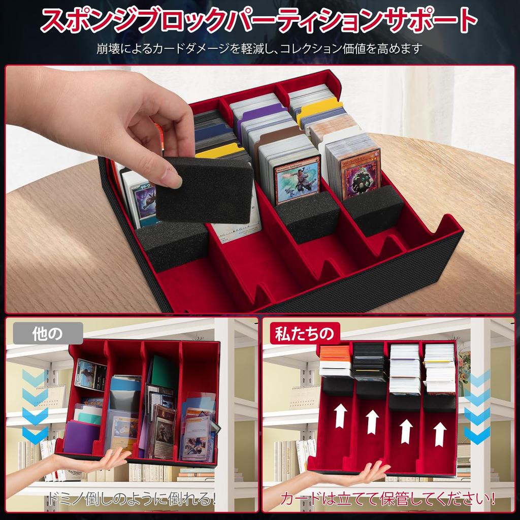 Чехол для карт AOBOPLE, большая емкость, 2800 коробок для хранения карт, горизонтальный, 4 ряда, из искусственной кожи, магнитный чехол для хранения карт, раздельный стиль для торговых карт