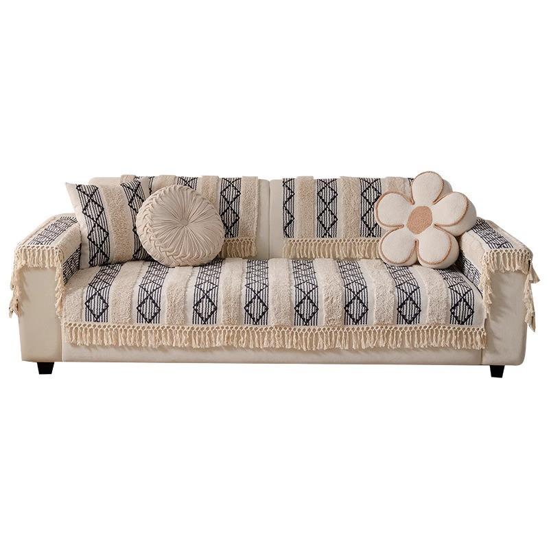 Универсальный чехол на диван из толстого льна «Четыре сезона», устойчивый к царапинам от кошек, протектор для дивана для мебели Airbnb