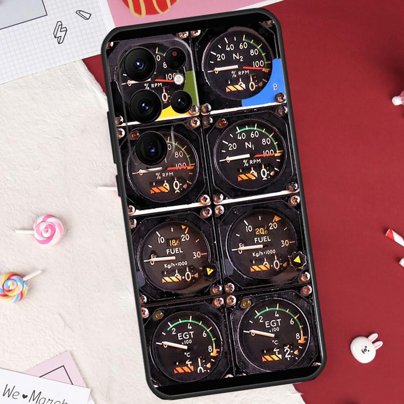 Flight Instruments Cockpit Case For Samsung Galaxy S24 FE S20 FE S21 S22 S23 S25 S26 Ultra S10 Plus S25 FE Cover Shell