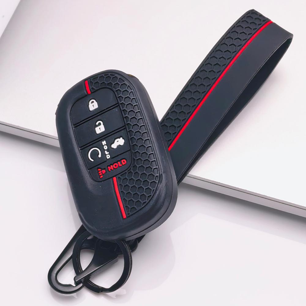 Силиконовый брелок-ремешок в форме пчелиных сот для Honda Civic Accord Inspire HRV CRV Pilot Odyssey ZR V XR, ударопрочный, съемный держатель для ключей, текстура сот