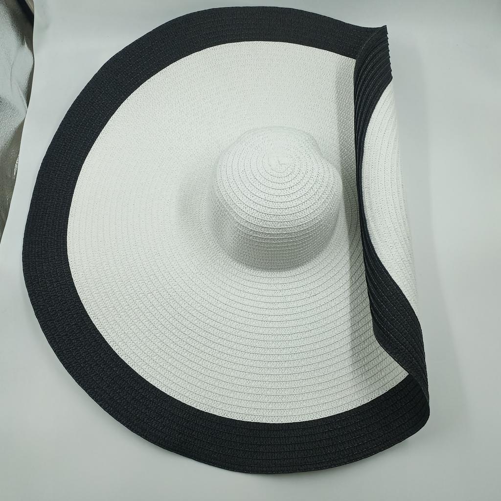 Designer empty top hat for woman big brim straw hat 3-layer fringed edge fashion retro outdoor vacation beach sun hat