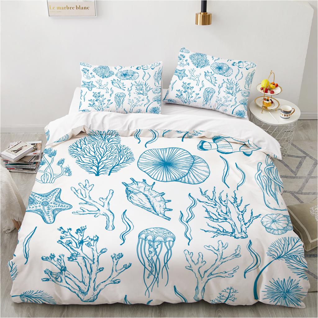 Ocean Series Duvet Cover Bedding Set Sea Turtle Pillowcase 3D Printed New Wholesale Colorful And Comfortable Kit