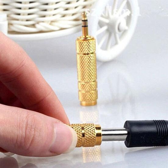 Позолоченный штекерный разъем 3,5 мм на женский разъем стереоаудио адаптера переменного тока 6,5 мм