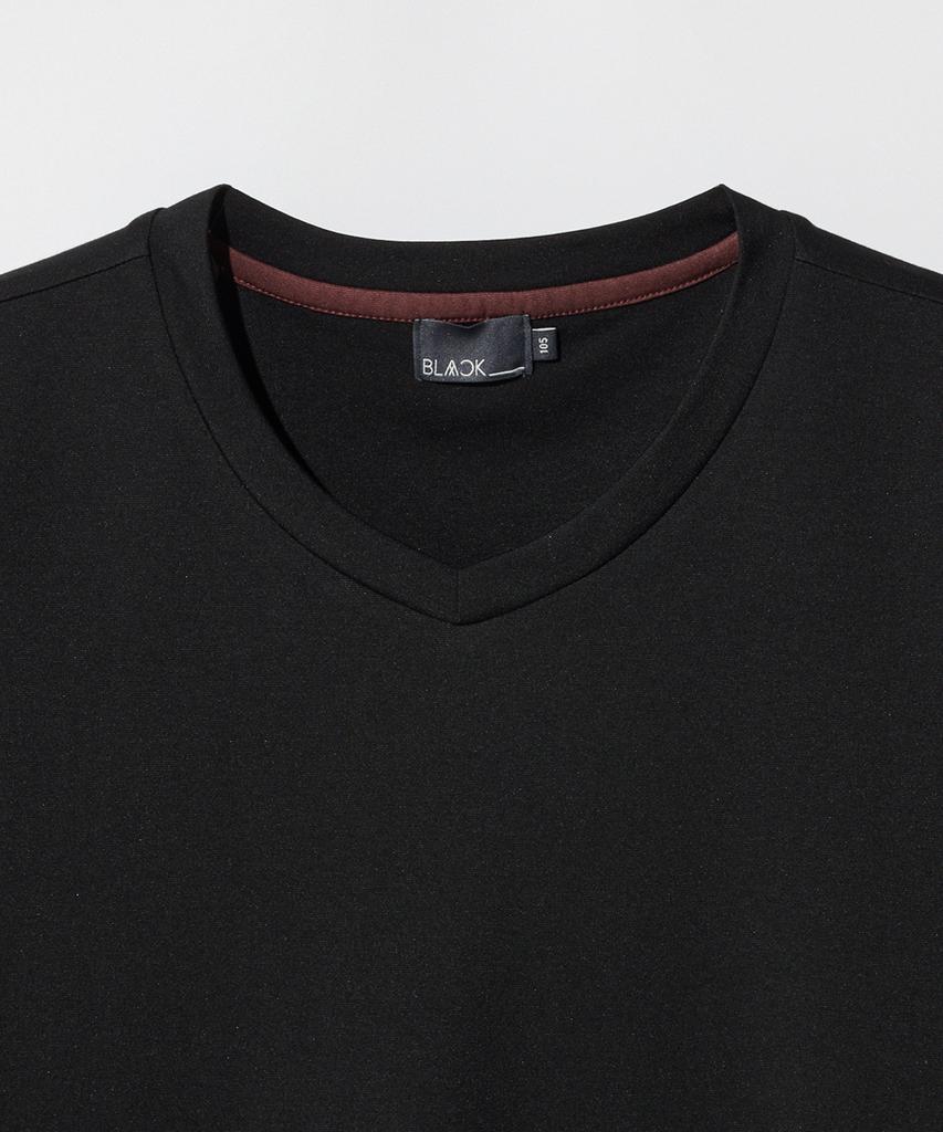 STCO [Black Label] Supima V-Neck Short Sleeve T-Shirt_Black (Semi-Oversized Fit)_Stsxb82Nsb