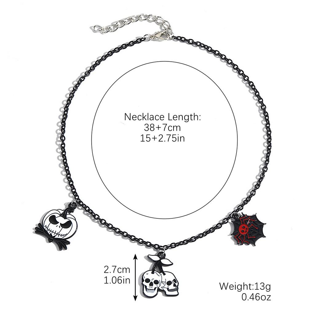 Ожерелье для женщин Готические украшения Хэллоуин Темная летучая мышь Призрак Череп Подвеска Тыква Паук Хэллоуин Ожерелье Красивое элегантное ожерелье для нее