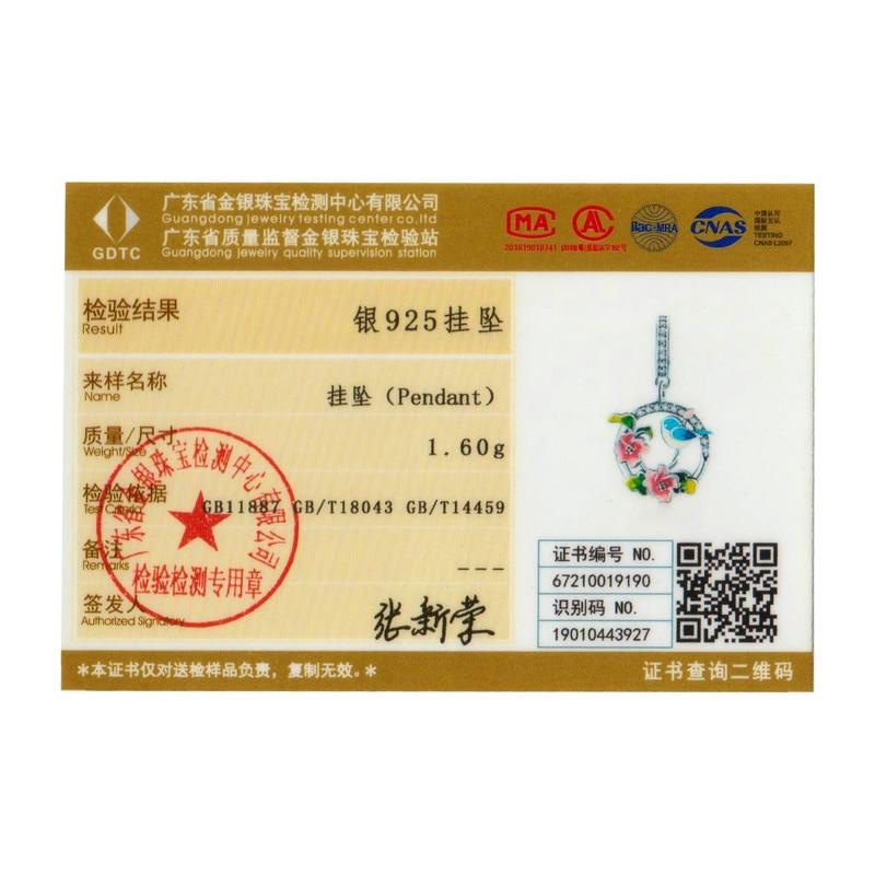 WOSTU Разноцветные птицы, цветы, листья, подвеска с фианитом, весенняя подвеска, подходит для оригинального браслета, ювелирные аксессуары, изготовление своими руками