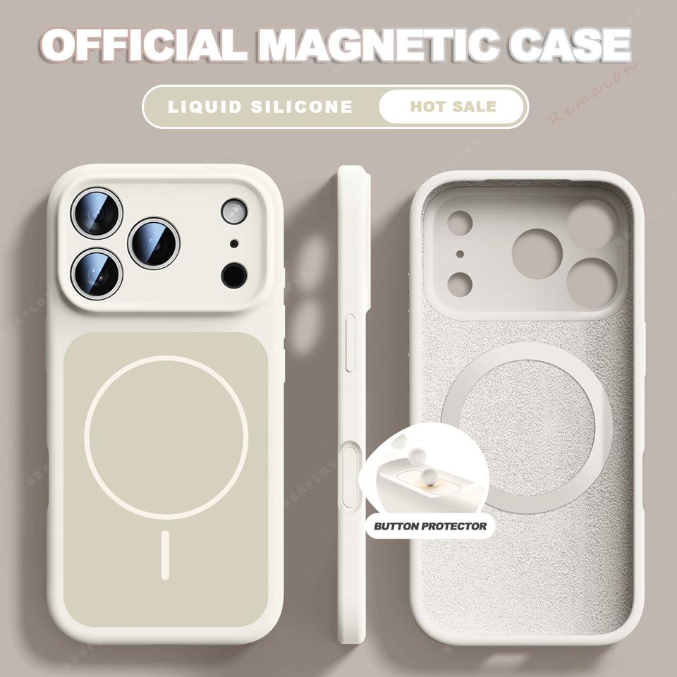 New Official Liquid Silicone For Magsafe Magnetic Phone Case For iPhone 17 Pro Max Air 14 15 16 Plus 13 ShockProof Soft Cover