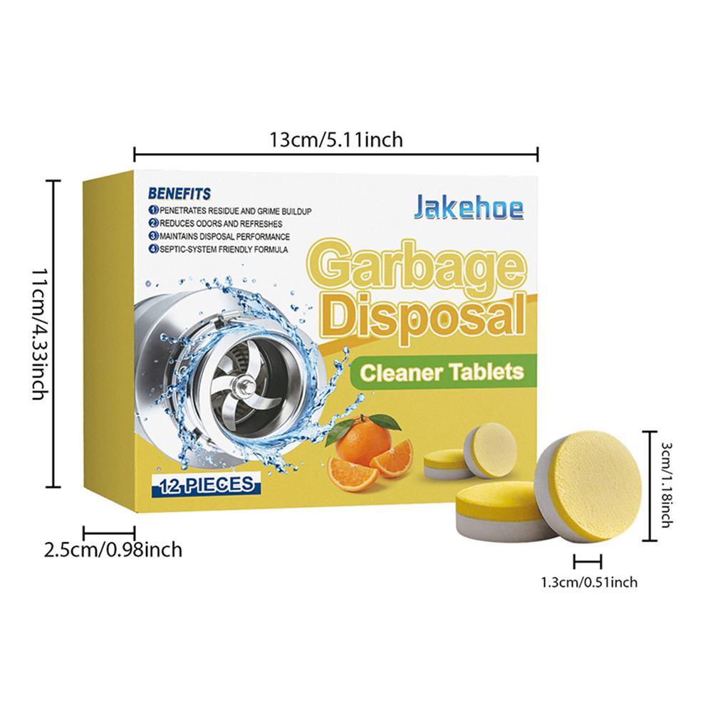 Garbage Disposal Cleaner Tablets Kitchen Sink Drain Deodorizer Refreshing Long-Lasting Lemon Scented For All Pipes And Septic