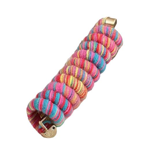 Радужная телефонная спиральная резинка для волос, зажим для хвоста, инструмент для плетения косичек, цветная кашемировая шерстяная спиральная повязка на голову для девочки