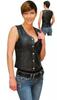 Waistcoat Leather Stylish Lambskin Black Button Western Vestcoat Women Classic