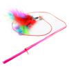 Cat Toys Interactive Funny Multicolor Color Feather Bells Cat Stick for Pet