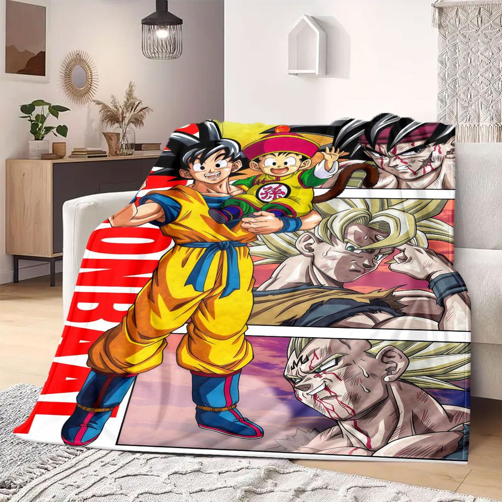 Dragon Ball Print Blanket Warm Comfortable Flannel Blanket Suitable for Bedrooms,Sofas,Beds,Chairs,Picnics,Travel