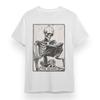 Women's Plus Size T-shirt With Skeleton Reader Graphic White 100% Cotton Tee USA