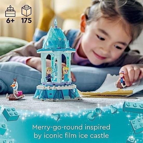 LEGO Disney Frozen Anna Elsas Magical Carousel 43218 Ice Palace Building Toy Set Princess Elsa Olaf Included 6th Birthday Gift