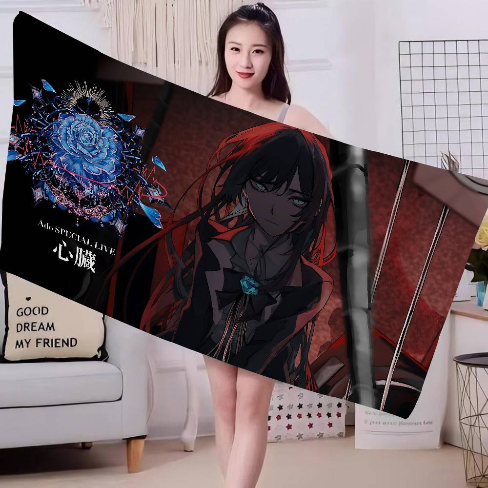 Ado Japanese Singer Microfiber Beach Towel Absorbent Quick dry Soft Yoga Swimming Resort Mountain Climbing Towel