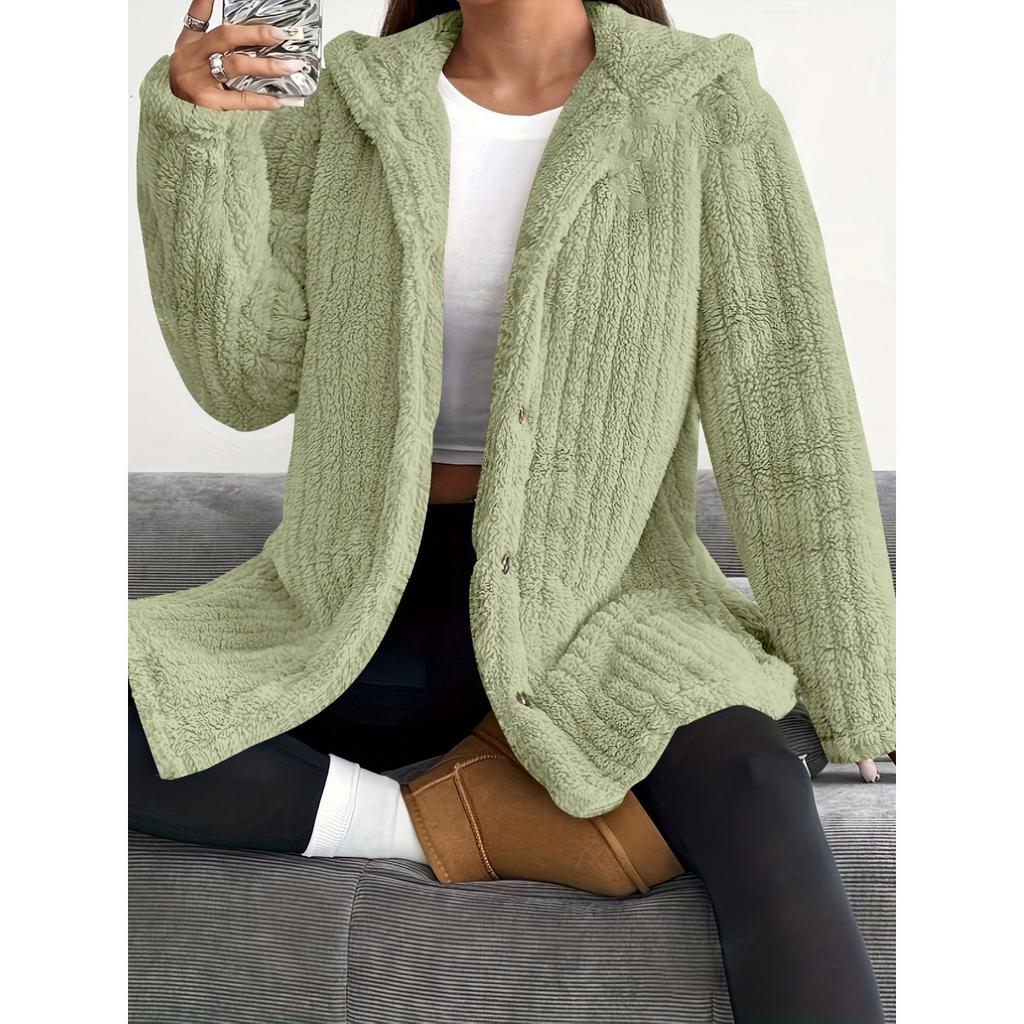 Женская однотонная толстовка с капюшоном и длинными рукавами, свободная, плюшевая, для осени и зимы