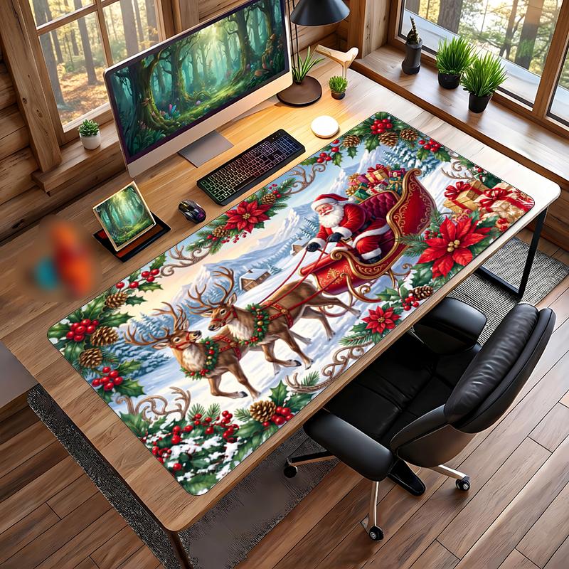 Christmas Printed Mouse Pad Non Slip Desk Mat For Office Gaming Home Use Holiday Gift