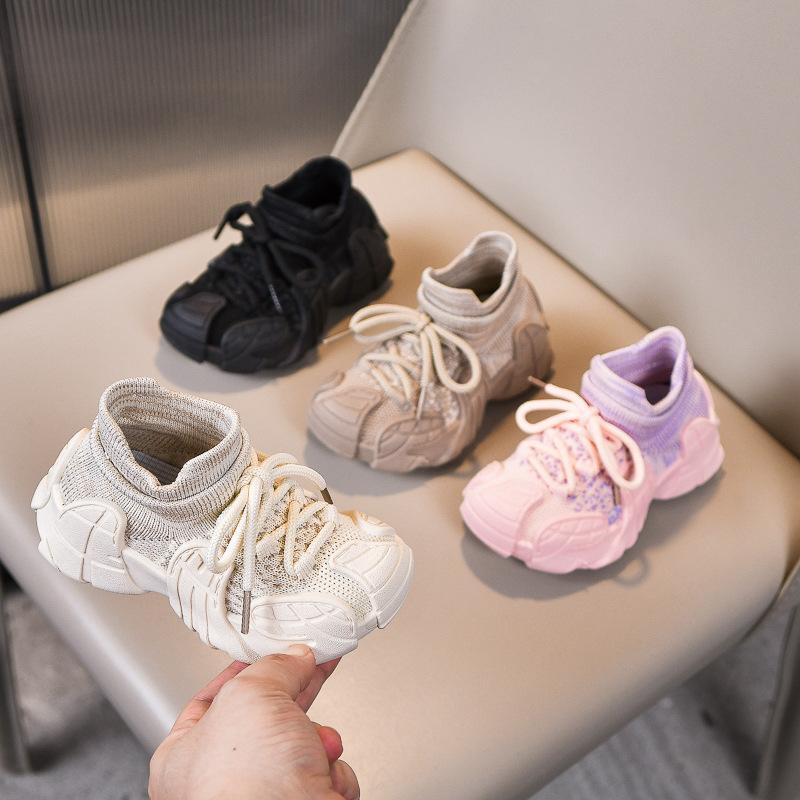 Kids Knit Sock Shoes Spring Autumn Boys Girls Casual Sneakers Lightweight Running Shoes For Children Toddler Athletic Footwear