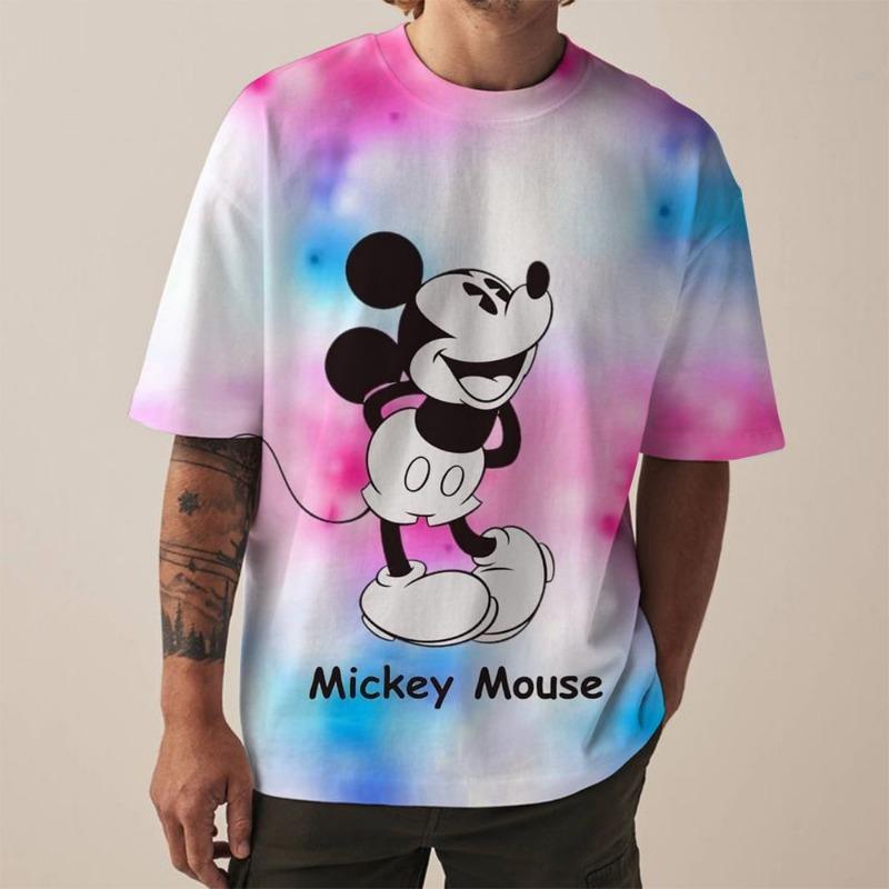 Мужская футболка с принтом Микки Мауса от Disney, модный праздничный подарок, мужская, с круглым вырезом, короткий рукав, оверсайз, хип-хоп одежда, для мальчиков