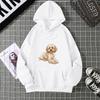 Spring Summer Women's Hoodie 3D Kawaii Dog Printed Fashion Casual Long Sleeve Round Neck Top Loose Clothing