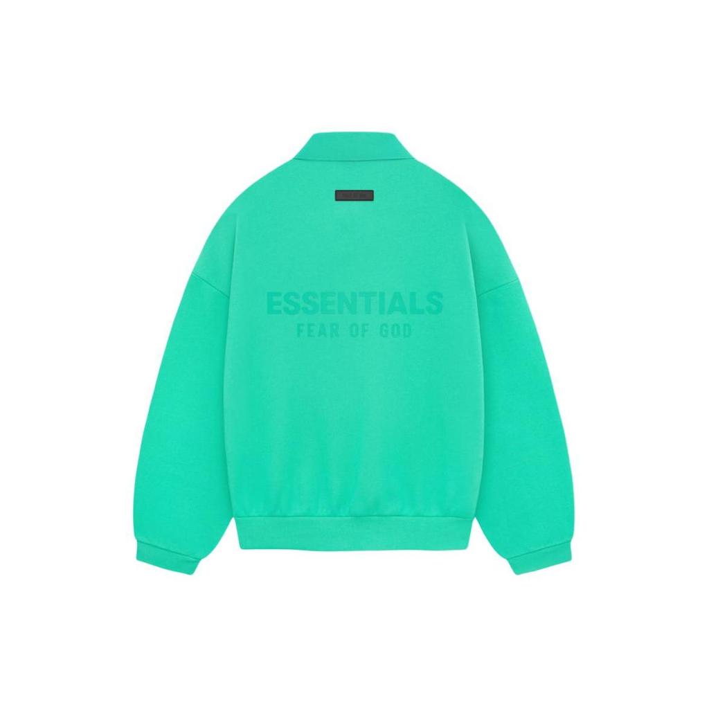 Fear of God Essentials Мужские топ-поло с длинным рукавом, мятный лист, зеленый 192SP244392F