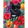 Алмазная картина цветок кошка Алмазная мозаика вышивка животное горный хрусталь украшение дома 30x40 см/12x16 дюймов