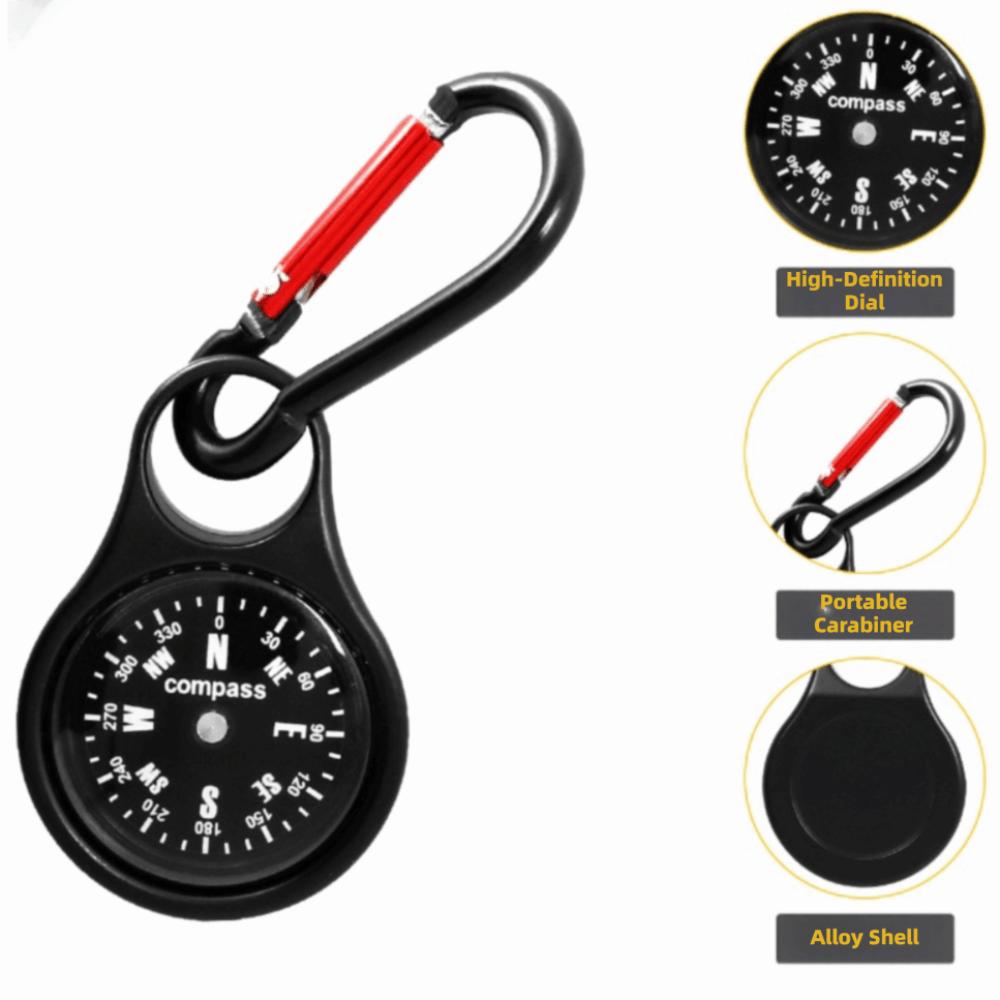 Built-in Compass Compass Hook Stainless Steel Key Carabiner Portable Climbing Hook Daily