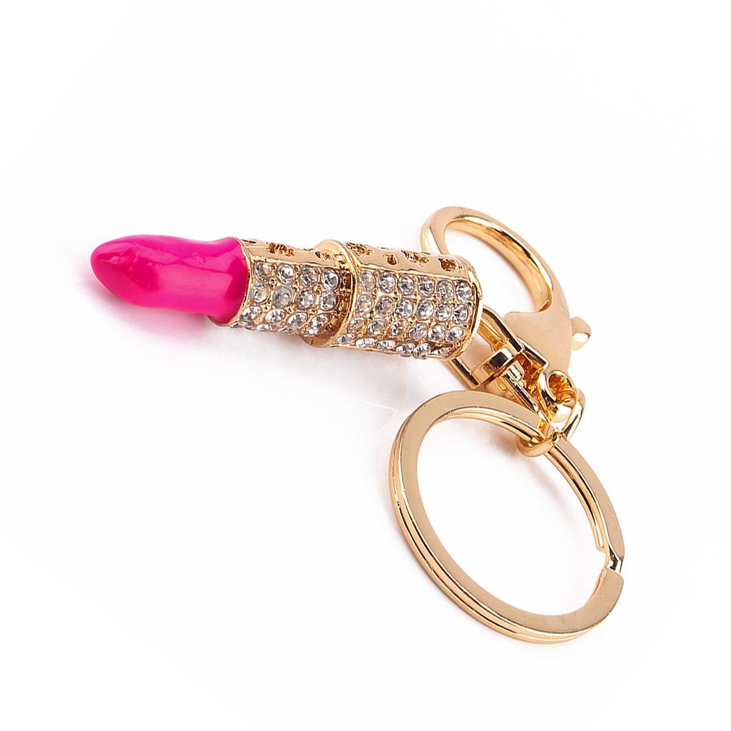 Брелок для ключей в виде помады со стразами, подвеска-подвеска для сумки-кошелька в виде кристалла, подарок