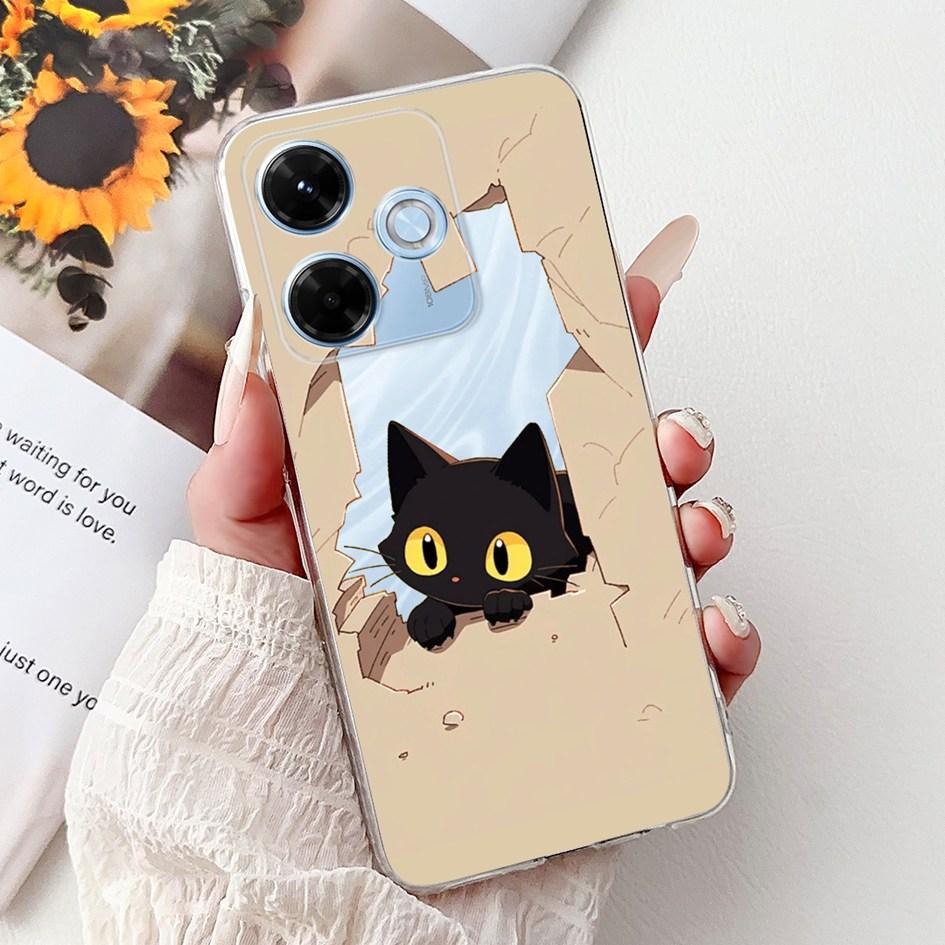 New For Xiaomi Redmi 13x 4G Case Cute Cartoon Panda Machine Flower TPU Soft Silicone Cover For Xiomi Redmi 13X Shockproof Bumper