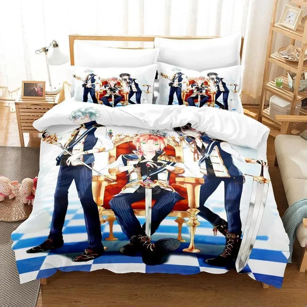 Комплект постельного белья Ensemble Stars Single Twin Full Queen King Size Bed Set Adult Kids Bedroom Duvet Cover Sets 3D Anime Bed Sheet Set